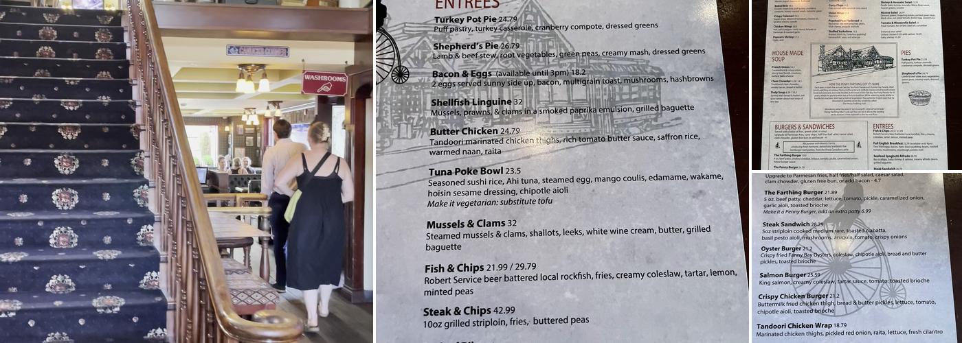 Penny Farthing Public House Menu