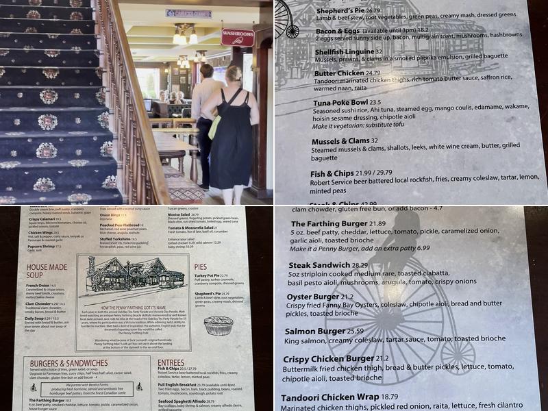 Penny Farthing Public House Menu