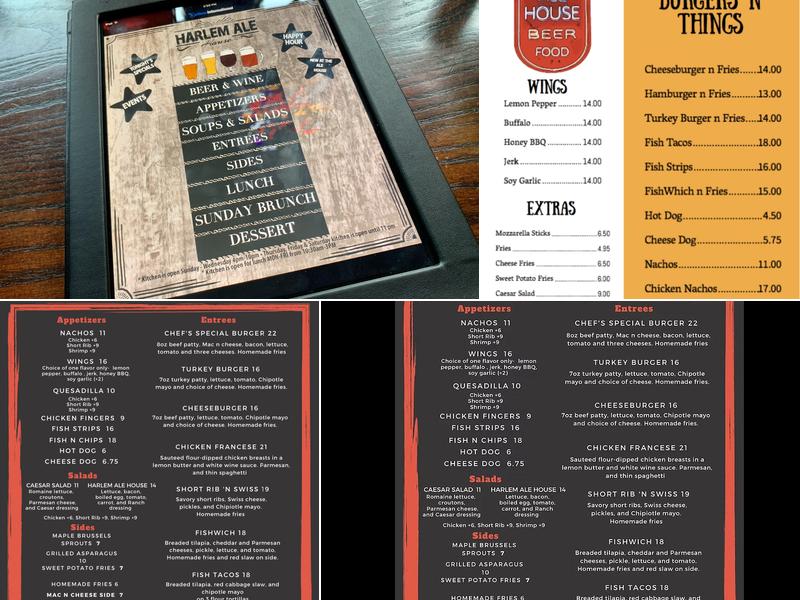 Harlem Ale House Menu