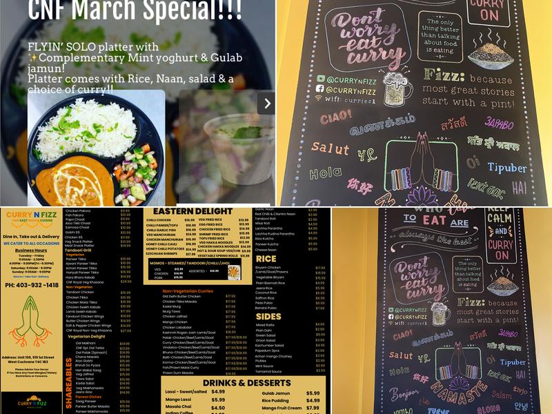 Curry ‘N’ Fizz - East Indian Cuisine Menu