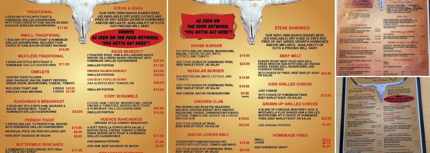 Chuckwagon Cafe Menu