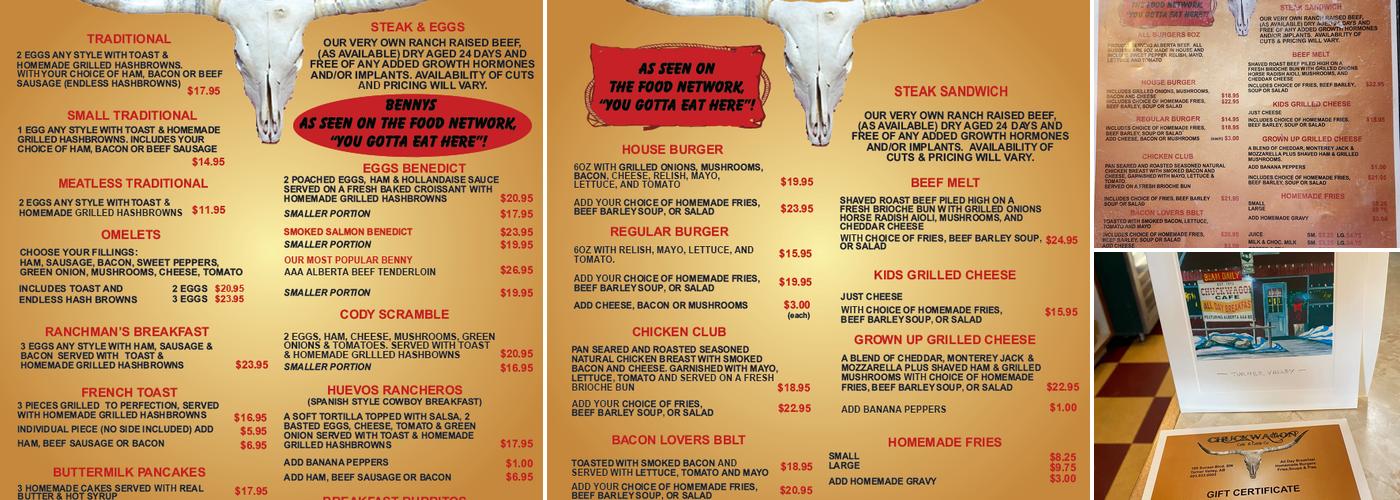 Chuckwagon Cafe Menu