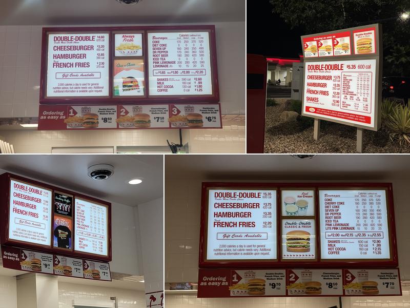In-N-Out Burger Menu
