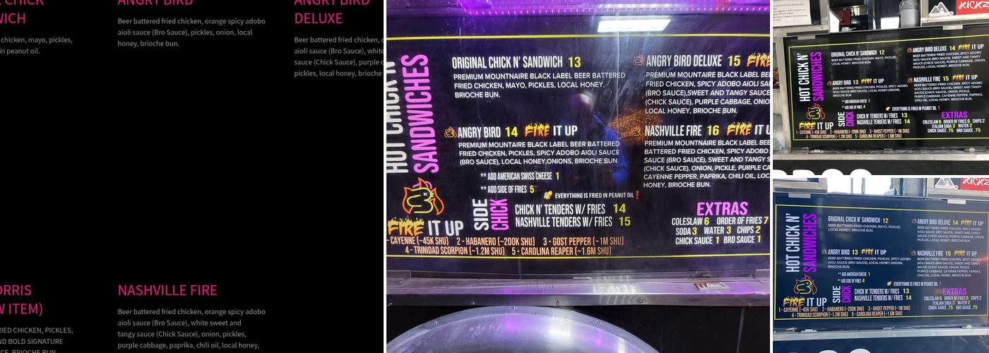 CHICK N' BROS Menu