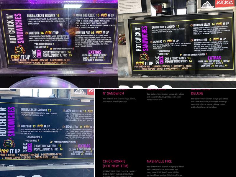 CHICK N' BROS Menu