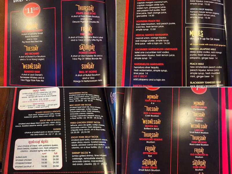 Sauced BBQ & Spirits - Orange Menu