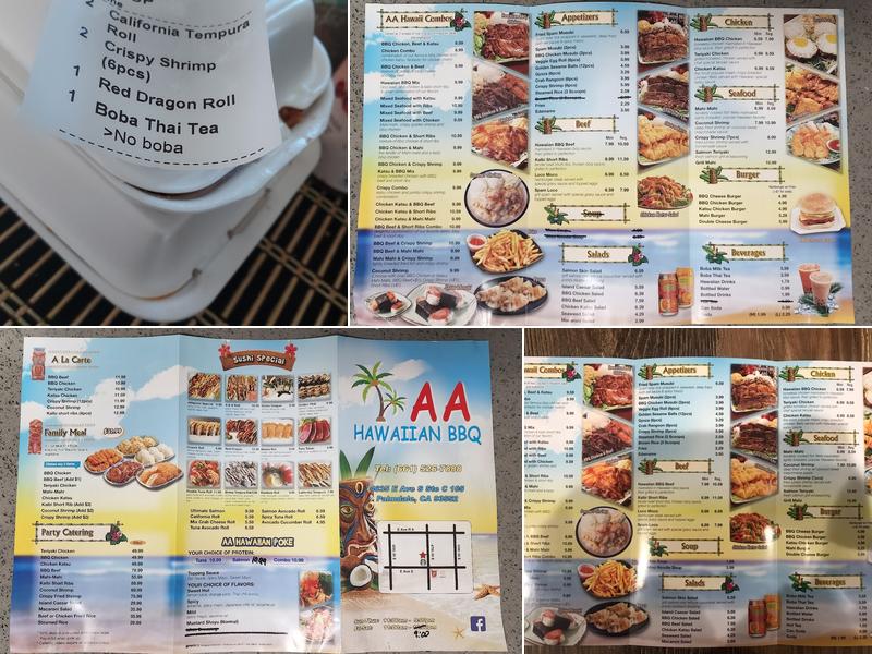 AA Hawaiian BBQ Menu