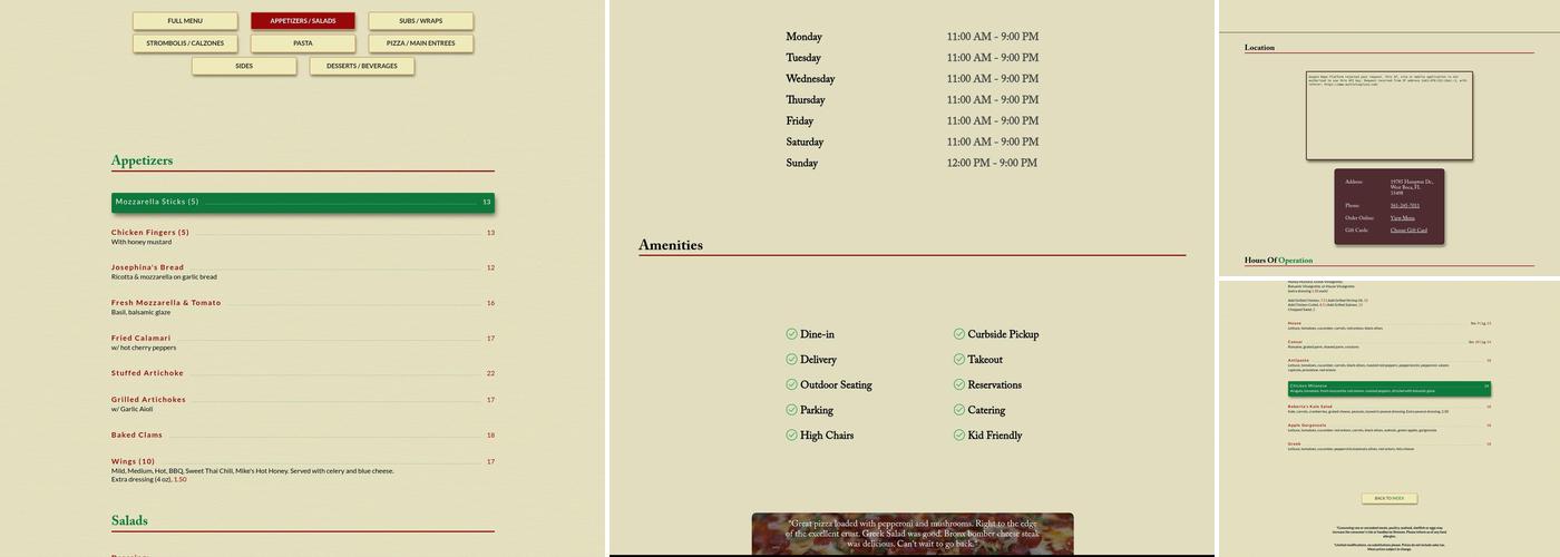 Aunt Lulu's NY Style Pizza and Kitchen Menu