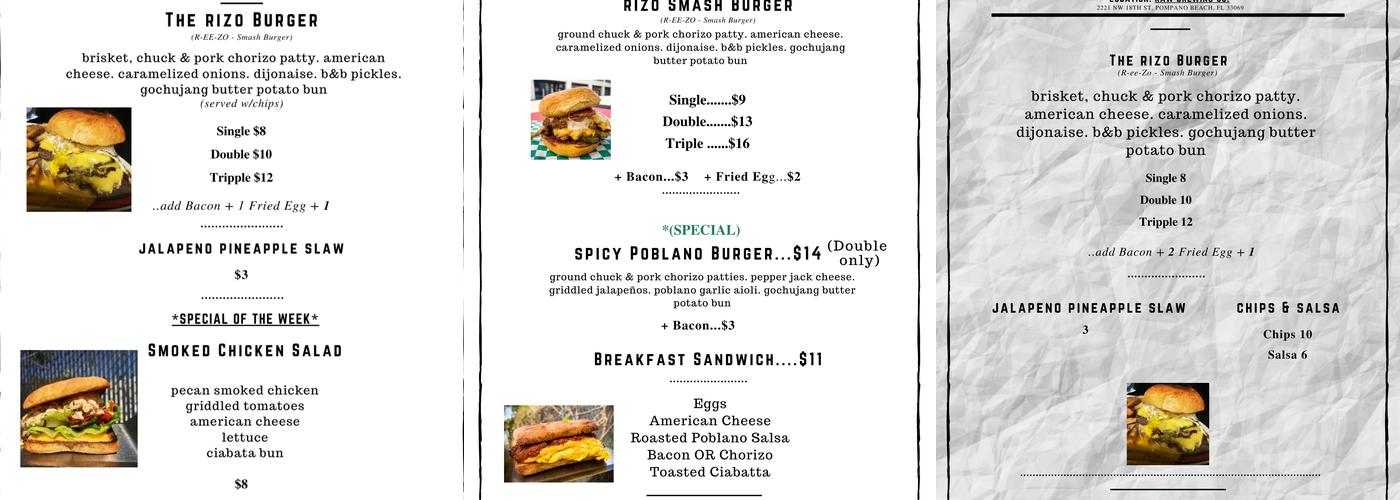 Poblano South Menu