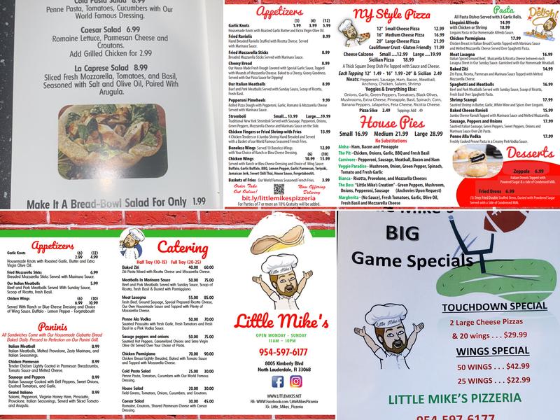 Little Mike's Pizza Menu
