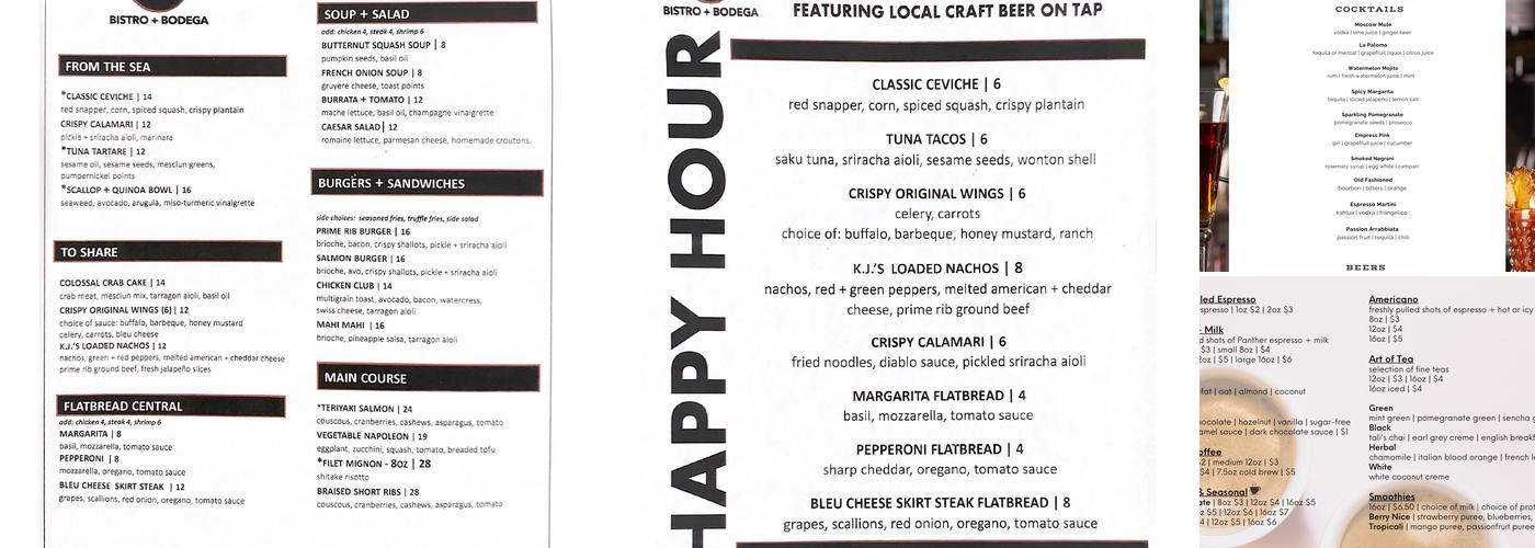 43B Bistro + Bodega Menu