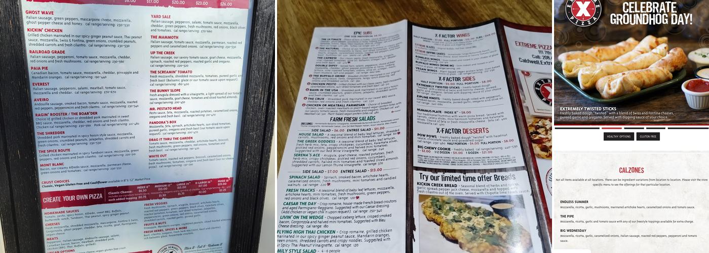 Extreme Pizza Caldwell Menu