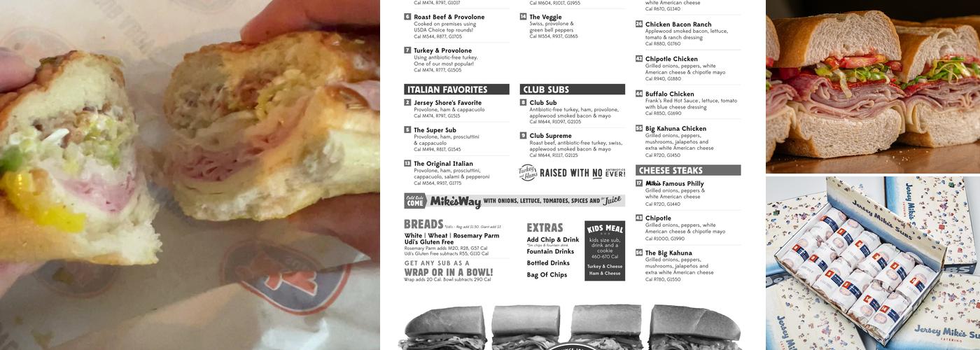 Jersey Mike's Subs Menu