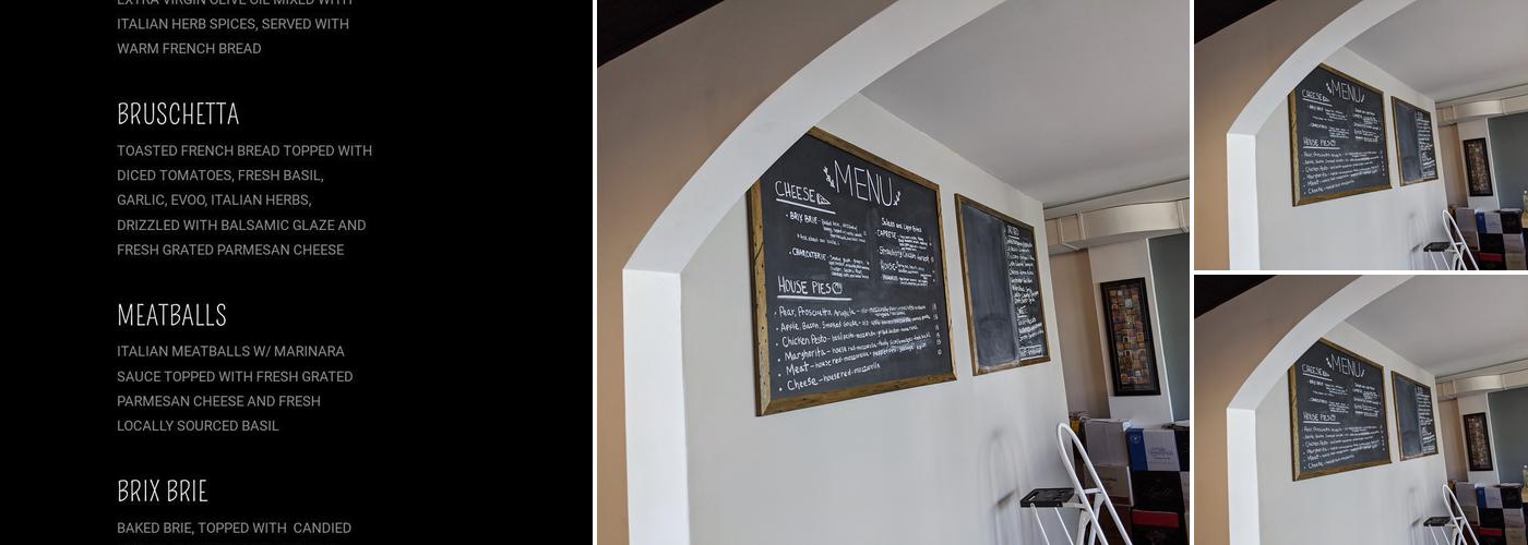 Brix Tasting Room Menu