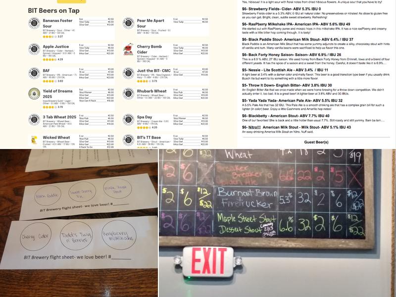 BIT Brewery Menu