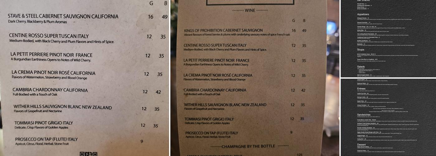 Rigby Yard Menu