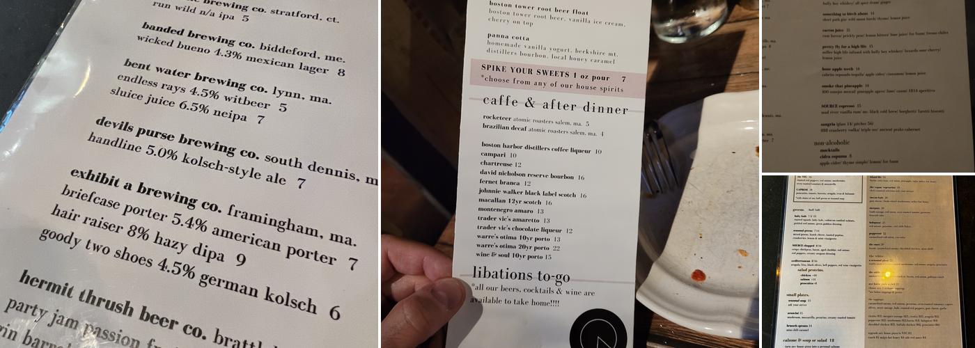 Source Restaurants Menu
