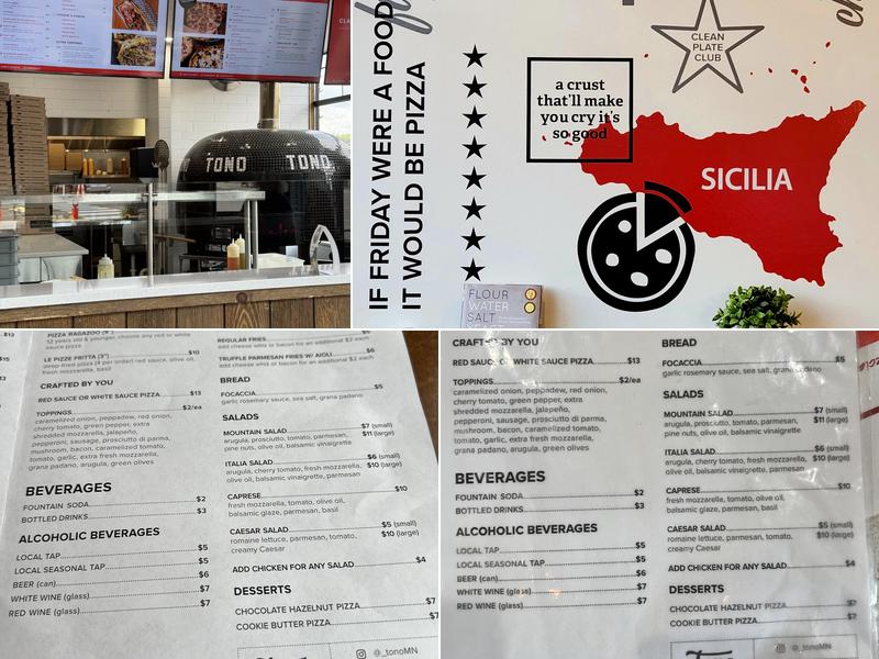 Tono Pizzeria + Cheesesteaks Menu