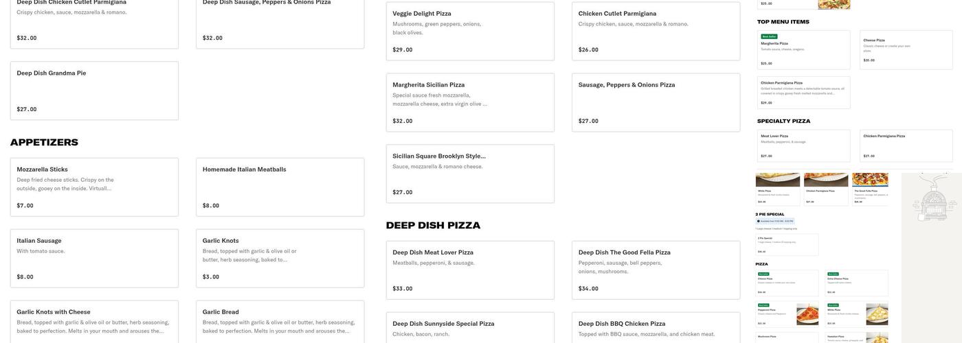 GoodFellas pizzeria of SunnySide Menu
