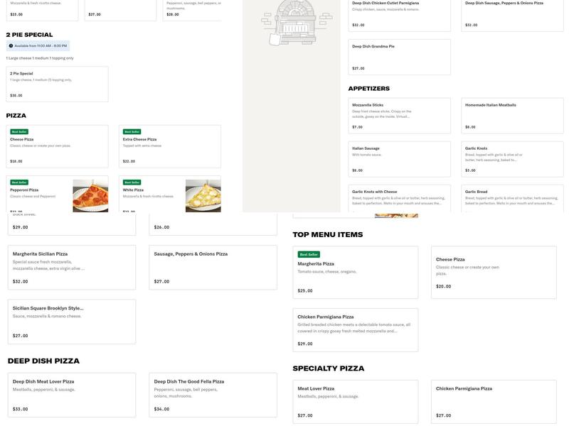 GoodFellas pizzeria of SunnySide Menu