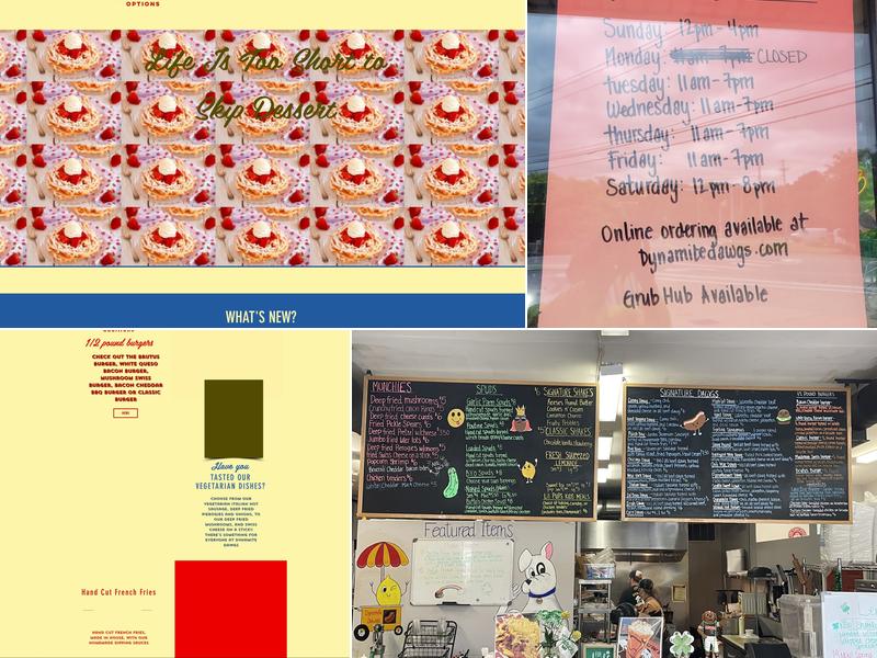 Dynamite Dawgs Menu