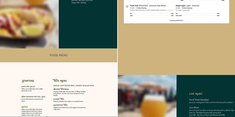 Tin Barn Brewing Menu