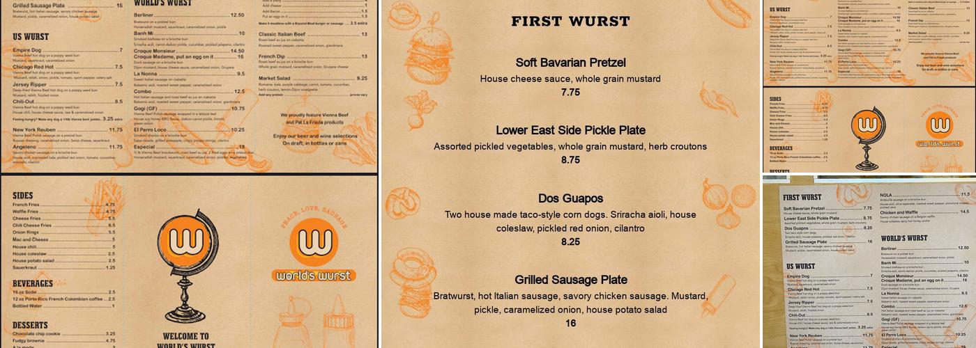 World's Wurst Menu