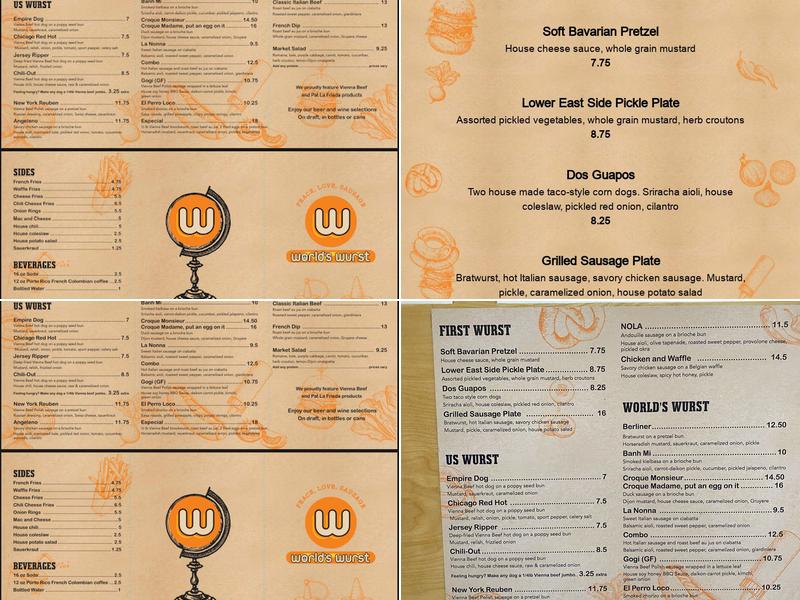 World's Wurst Menu