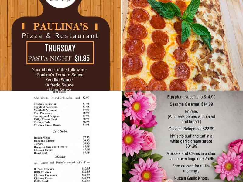 Paulina's Pizza & Restaurant Menu