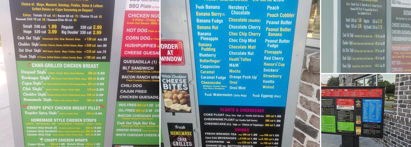 Cook Out Menu
