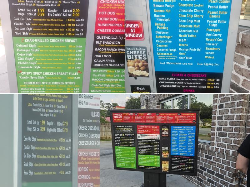 Cook Out Menu