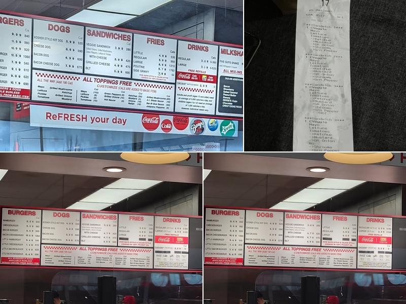 Five Guys Menu