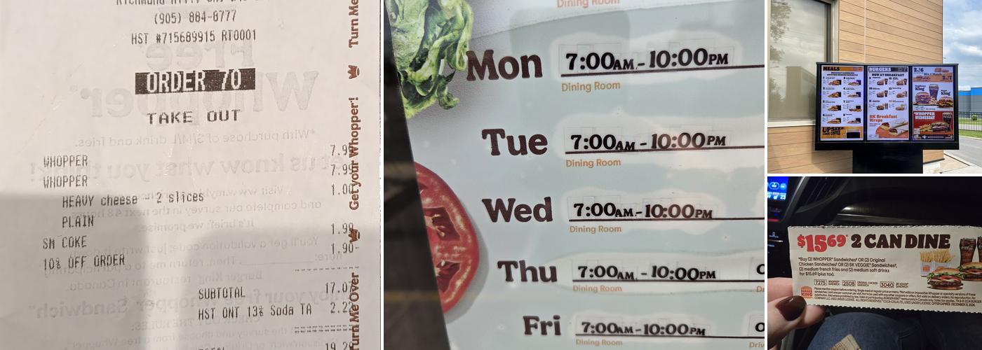 Burger King Menu
