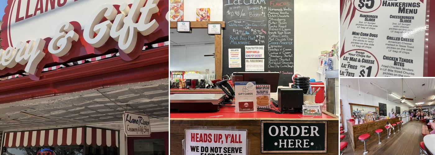 Llano River Creamery and Kitchen Menu