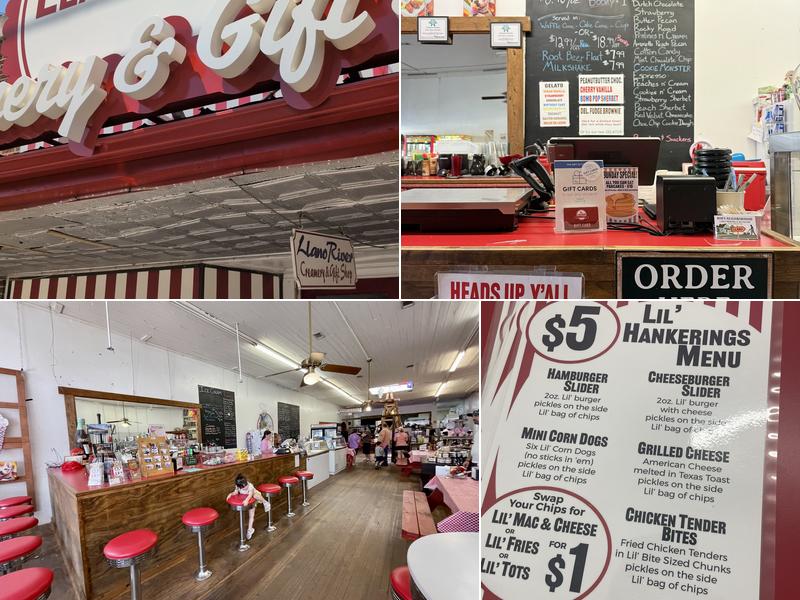 Llano River Creamery and Kitchen Menu