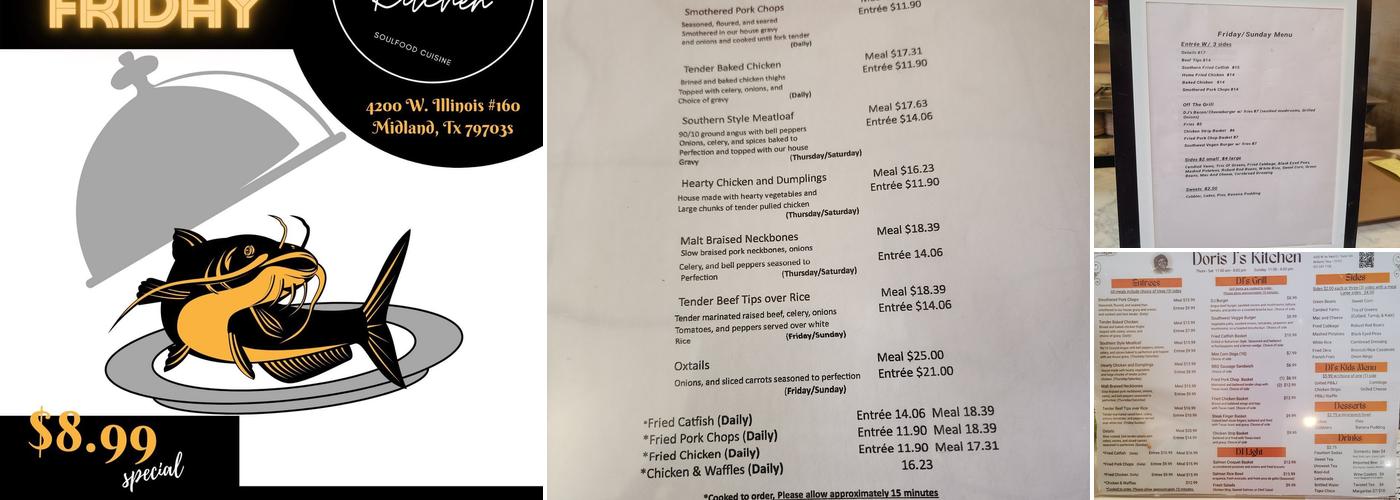 Doris J's Kitchen Menu