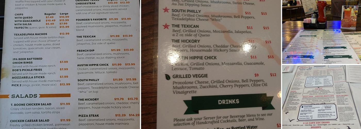 Texadelphia Menu