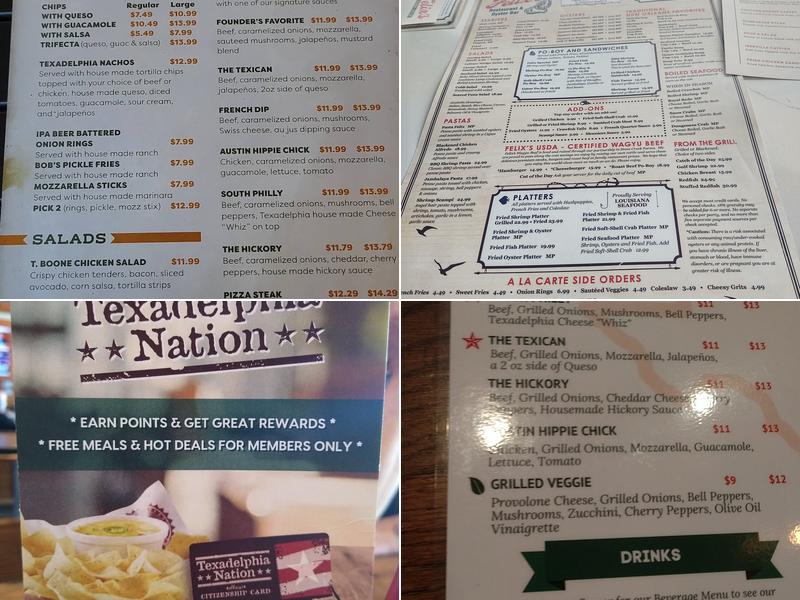 Texadelphia Menu