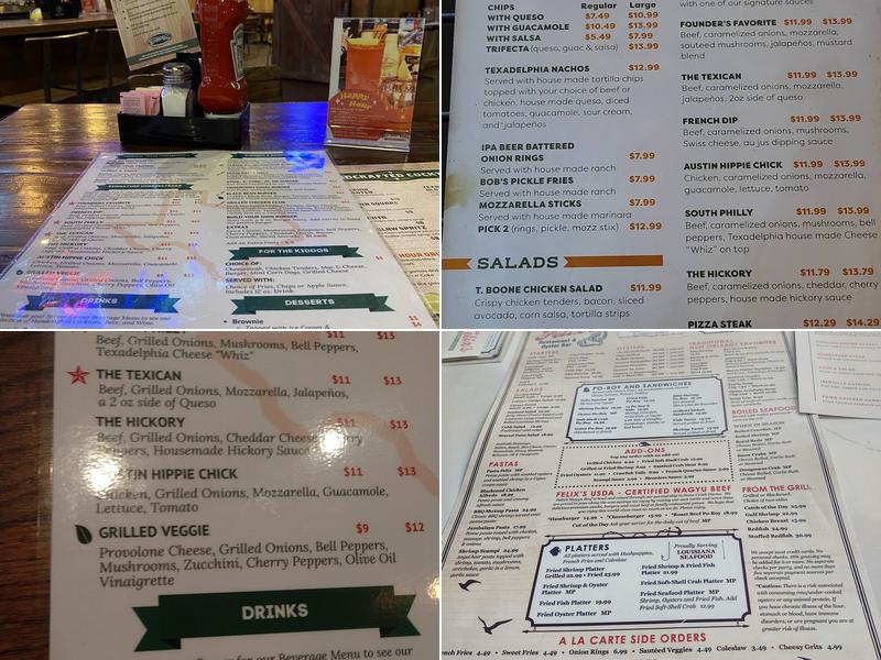Texadelphia Menu
