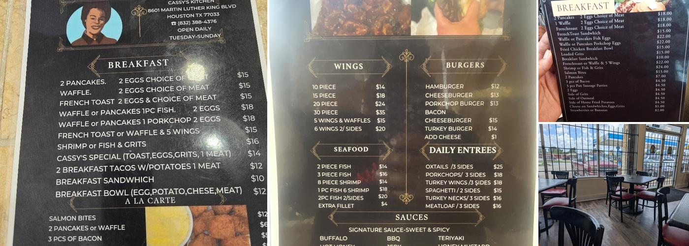 Cassy's Kitchen Menu