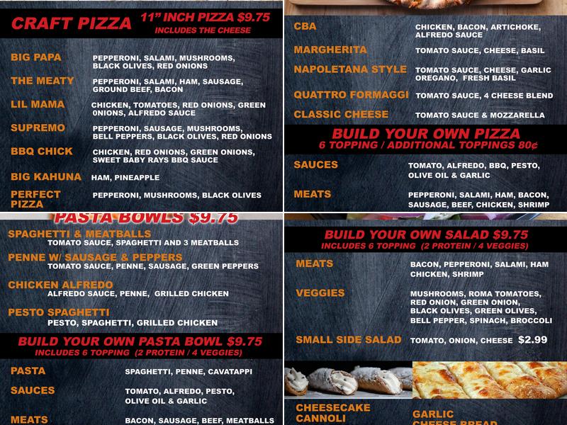 Maroni's Pizza Kitchen Menu