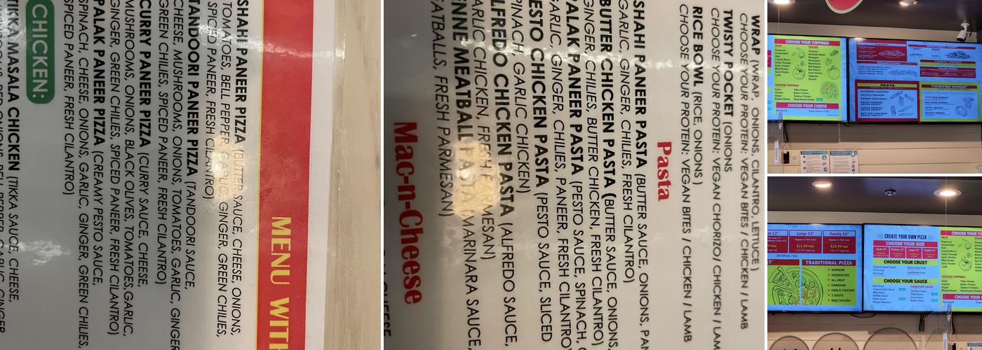 Pizza Twist Menu