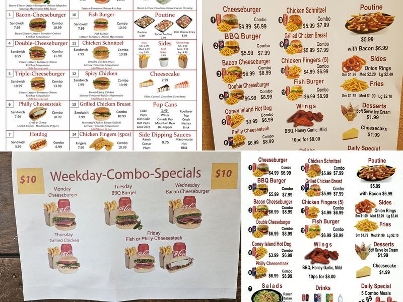 Hamburgers 4 All Menu