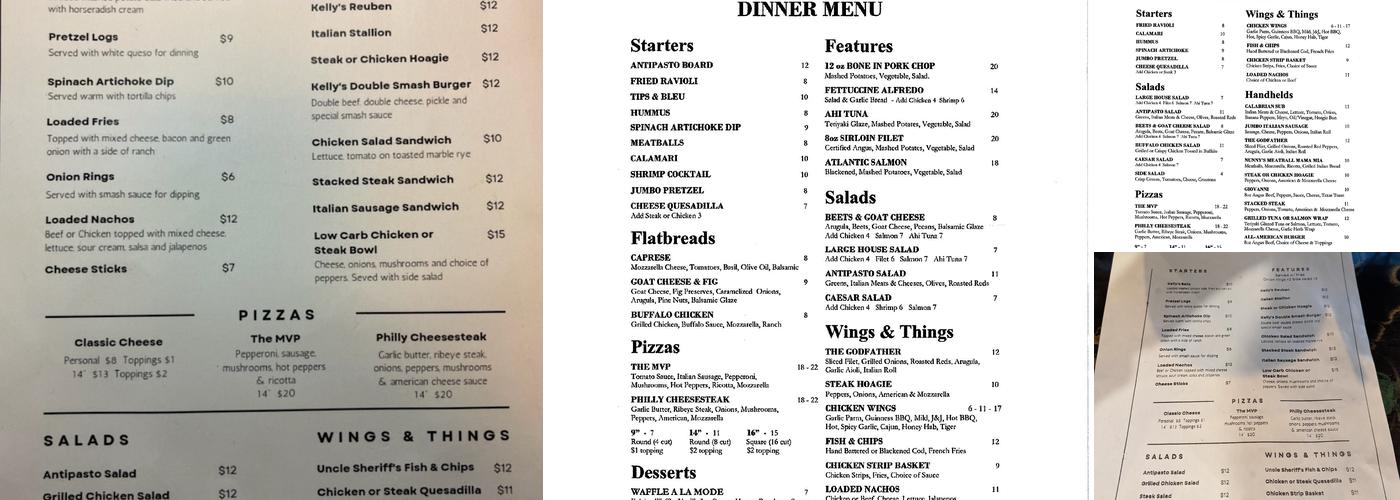 Policano's Food and Drink Menu