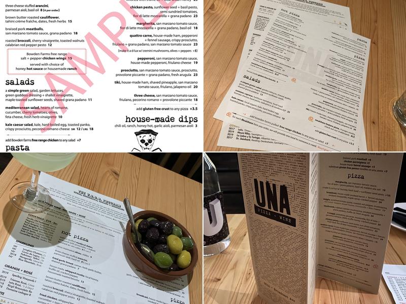 UNA pizza + wine - Broadcast Menu