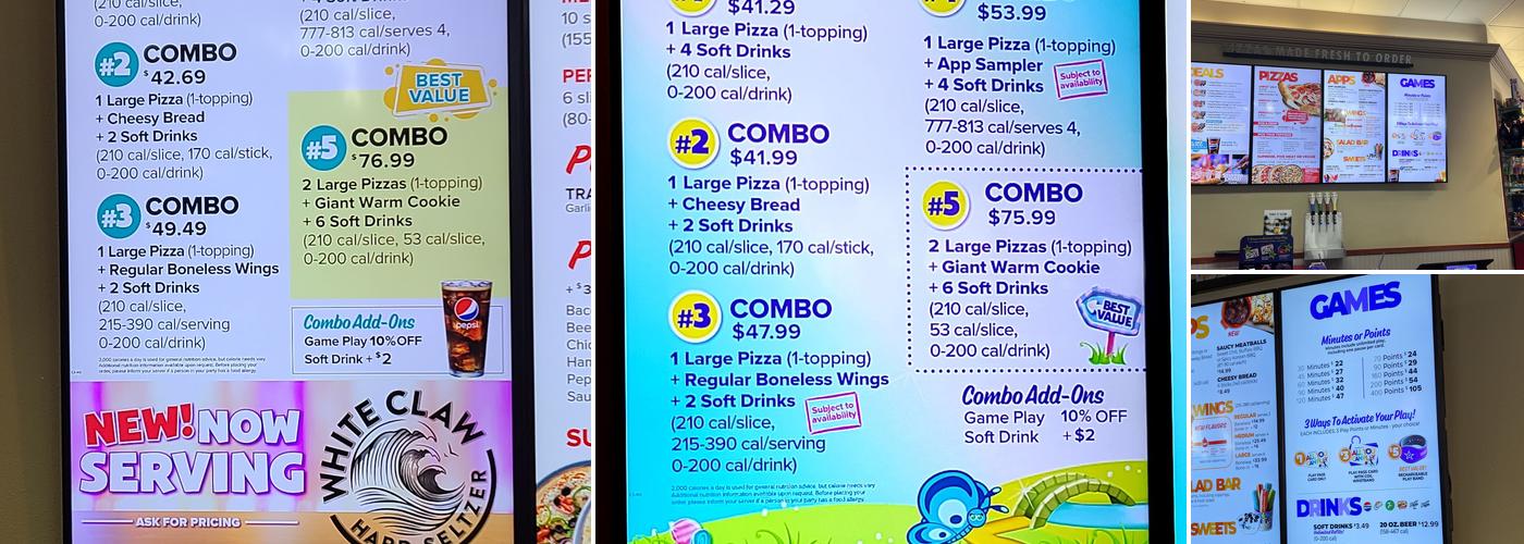Chuck E. Cheese Menu