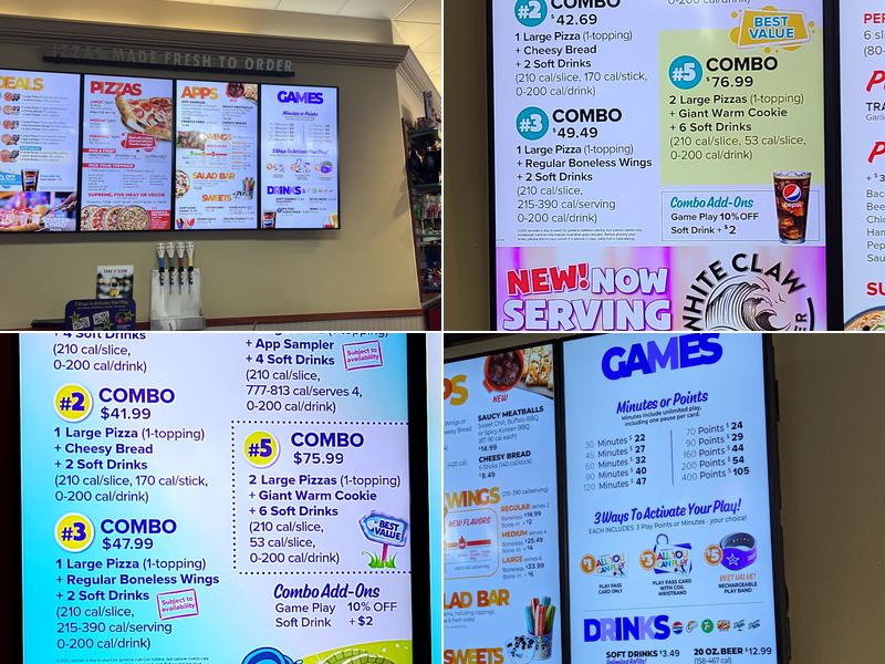 Chuck E. Cheese Menu