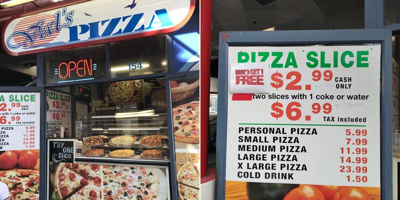 Val's Pizza Menu