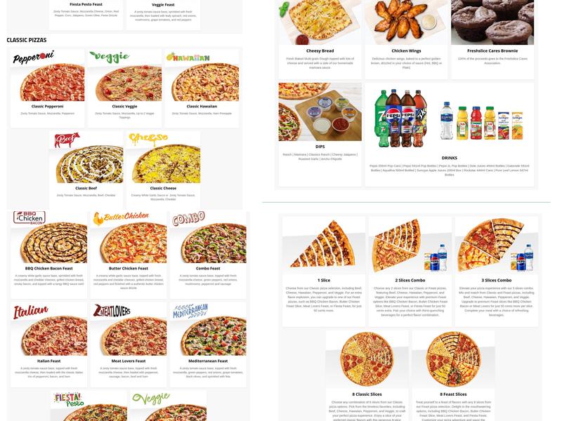 Freshslice Pizza Menu