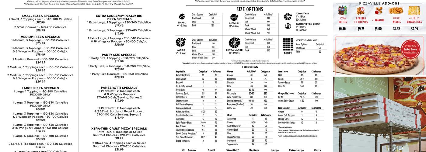 Pizzaville Menu